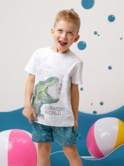 CROCKID Купальные шорты ТК 19012/3н ФВ тёмно-джинсовый, зеленые тропики