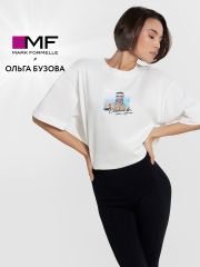 535584 MARK FORMELLE Футболка белый +печать