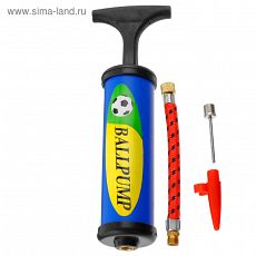 534855 Насос для мячей 15 см, 3 насадки, цвета МИКС