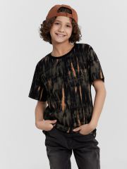 113433 MARK FORMELLE Футболка набивка tie dye на черном