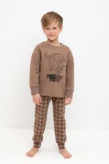 543695 CROCKID Пижама сосновая кора, праздничная клетка