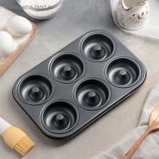 4461579 Форма для выпечки «Пончики», 26,5×17 см, 6 ячеек, с антипригарным покрытием