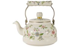 Чайник, 2,3 л, с крышкой, с покрытием, сталь, молочный, Цветы, Provence, 62708