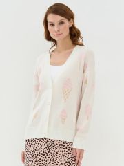 Кардиган женский 7241-14105 молоко/св.верба/розовый жемчуг BE YOU