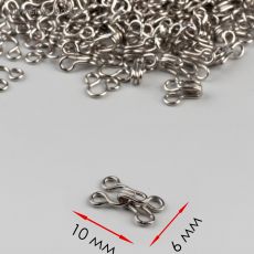 4584784 Крючок пришивной №0, 10 × 6 мм, 100 шт, цвет серебряный