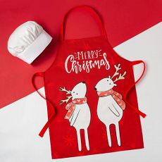 5181653 Набор фартук и шапка повара Этель Merry Christmas 46*60 см, 100% хлопок