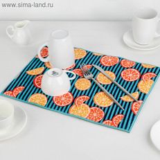 2975697 Коврик для сушки посуды 30×40 см "Цитрусы", микрофибра