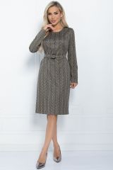 П11309 LT Collection Платье серо-коричневый