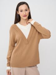 Джемпер женский 9242-94081 ристретто/молоко NEWVAY