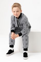 506259 CROCKID Брюки св.серый меланж, костюмная клетка