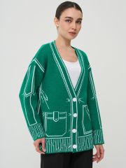 Кардиган женский 9242-91043 бенеттон/белый NEWVAY