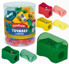 Точилка Creativiki, сундучок с контейнером, в тубе, 48 шт