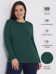 335810 Апрель Лонгслив темно-зеленый