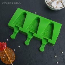 4472189 Форма для мороженого «Ель», 19,2×13×2,4 см, 3 ячейки, цвет МИКС