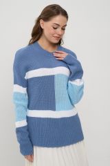 7242-40284-3400591/501/3100331 Джемпер NEWVAY Зимнее утро/белый/холодный голубой