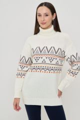 9242-94187-504/397/1800445/1600345 Туника NEWVAY Молоко/теплый серо-коричневый/абрикосовый пунш/форзиция