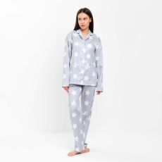 Пижама женская (рубашка, брюки) KAFTAN «Звезды», размер 44-46, серая