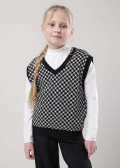 551697 CLEVER Жилет чёрный/молочный