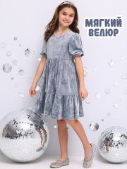 478891 Апрель Платье серо-голубой