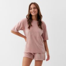 Пижама женская (футболка, шорты) KAFTAN Plushy, размер 48-50, розовый