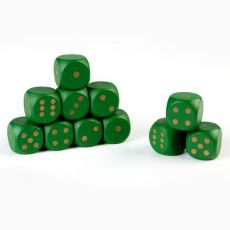 Кости игральные, деревянные кубики, набор 30 шт., 3×3 см, зелёные