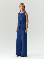 Брюки широкого кроя из 100% хлопка, D361/navi