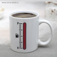 1393256 Кружка-хамелеон Доляна «Уровень топлива», 350 мл, цвет белый