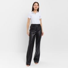 Брюки из экокожи женские MINAKU: Eco leather, чёрные, размер 44