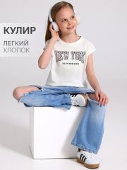 536065 Апрель Футболка сливки