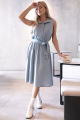 П10489 Платье LADY TAIGA Серо-голубое