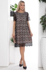 П10480 Платье LADY TAIGA Персик/черное