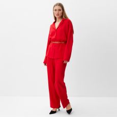 Костюм женский (рубашка, брюки) MINAKU: Casual Collection, размер 42, красный