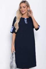 П10873 Платье Кайла люкс комбинированное LADY TAIGA Синее