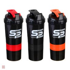 SILAPRO Спортивный шейкер 3 в 1 (пружина-венчик, два контейнера), 500мл, 25x9см