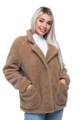Пальто стильное из верблюжьей шерсти SHORT BARREL, цвет Camel, цвет КОРИЧНЕВЫЙ