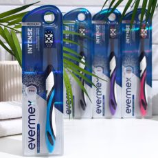 7908916 Зубная щётка Evermex Intense, средней жёсткости, микс, 1 шт