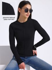 502089 Апрель Лонгслив черный