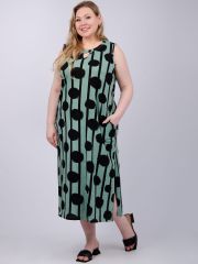 525942 Malina Сарафан зелёный/чёрный