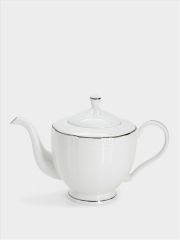 Чайник заварочный, 1,1 л, фарфор F, белый, с серебристым кантом, Lotus silver