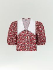 Укороченная блузка с воротником, B3157/cumbia