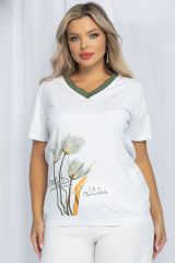 525144 LT Collection Блуза бело-оранжевый
