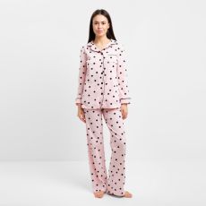 Пижама женская (рубашка, брюки) KAFTAN Cute, размер 52-54, розовая