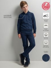 430818 Апрель Комплект клетка гусиная лапка+диагональ+темно-синий