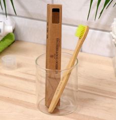 Бамбуковая зубная щётка Biocase, мини, жёлтая, 5058671