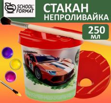 Стакан-непроливайка 250 мл МАЙНКАР красный с принтом Schoolformat