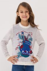 9242-96026-9202/0803/2700761/5175 Джемпер NEWVAY Лунный камень/изумруд/красный/василек