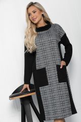 П11357 LT Collection Платье серо-черный