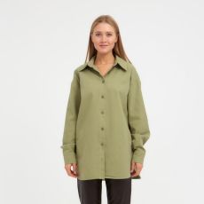 Рубашка женская MINAKU: Casual Collection цвет зелёный, р-р 48