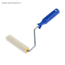 2840582 Мини-валик ТУНДРА, велюр, 100 мм, рукоятка d=6 мм, D=15 мм, ворс 5 мм