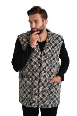 ЖИЛЕТ MEN VEST WOOL цвет Клетка серая